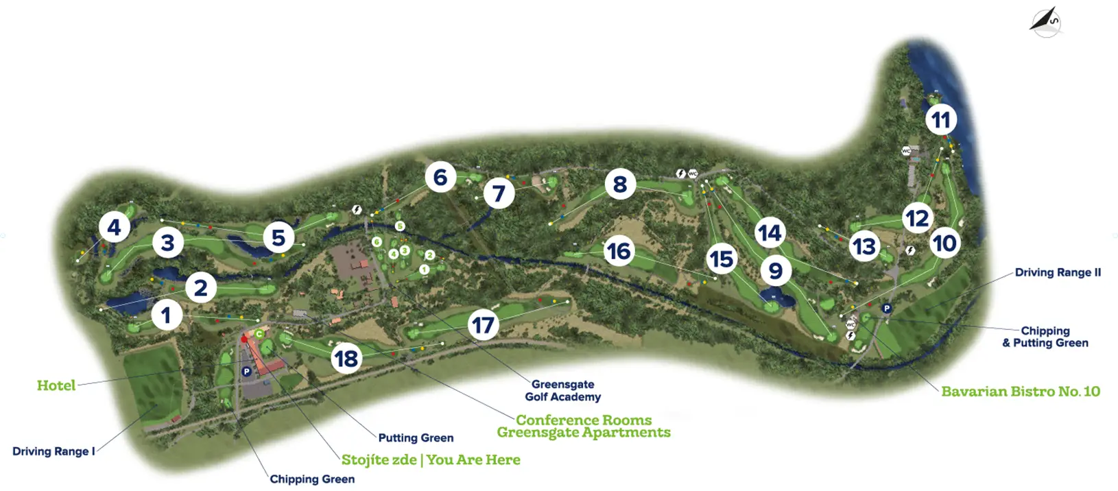 Greensgate Golf & Leisure Resort | Mapa hřiště