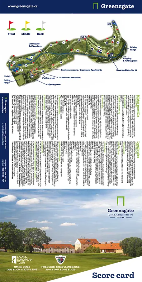 Greensgate Golf & Leisure Resort - Score karta