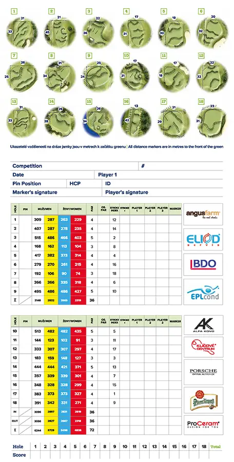 Greensgate Golf & Leisure Resort - Score karta